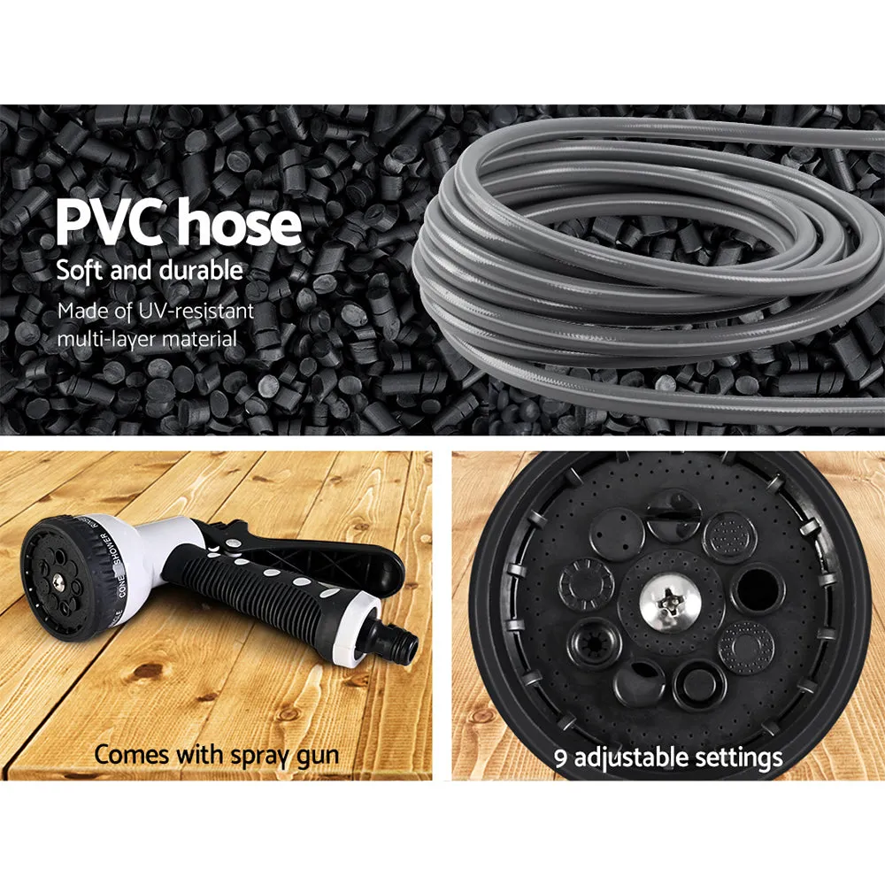 20m Retractable Hose Reel UV Resistant, 9-Setting Spray Gun
