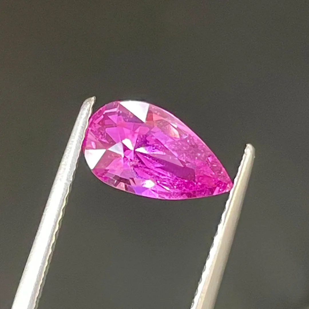2.36 carats Unheated Pink Natural Sapphire Pear Cut  | GUILD Certified