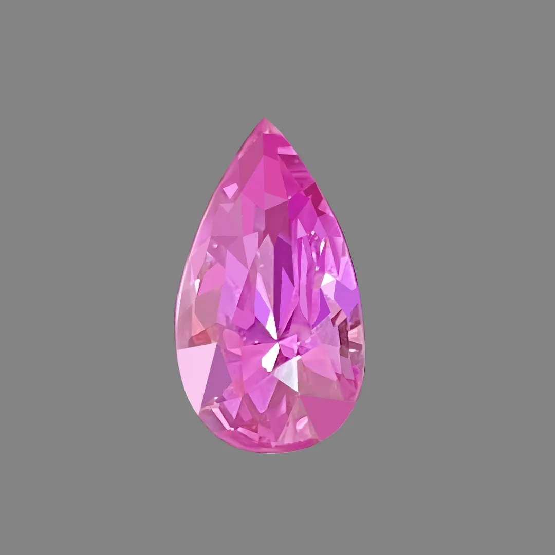2.36 carats Unheated Pink Natural Sapphire Pear Cut  | GUILD Certified