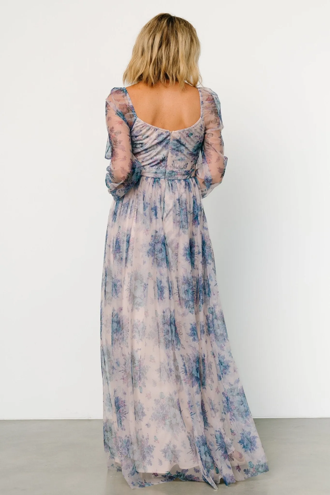 Desiree Tulle Maxi Dress | Natural   Slate Floral