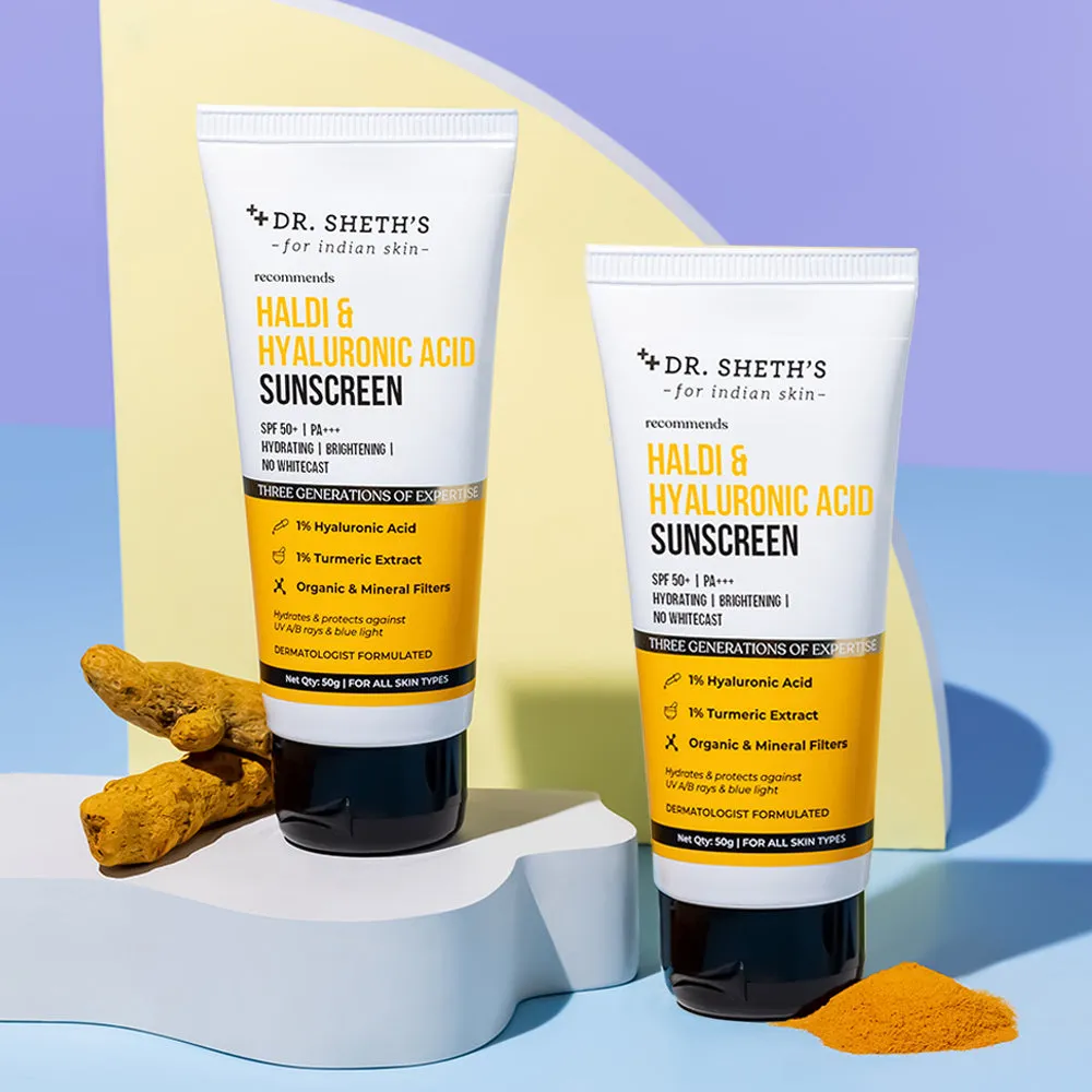 Haldi & Hyaluronic Acid Sunscreen - 50g (Pack of 2)