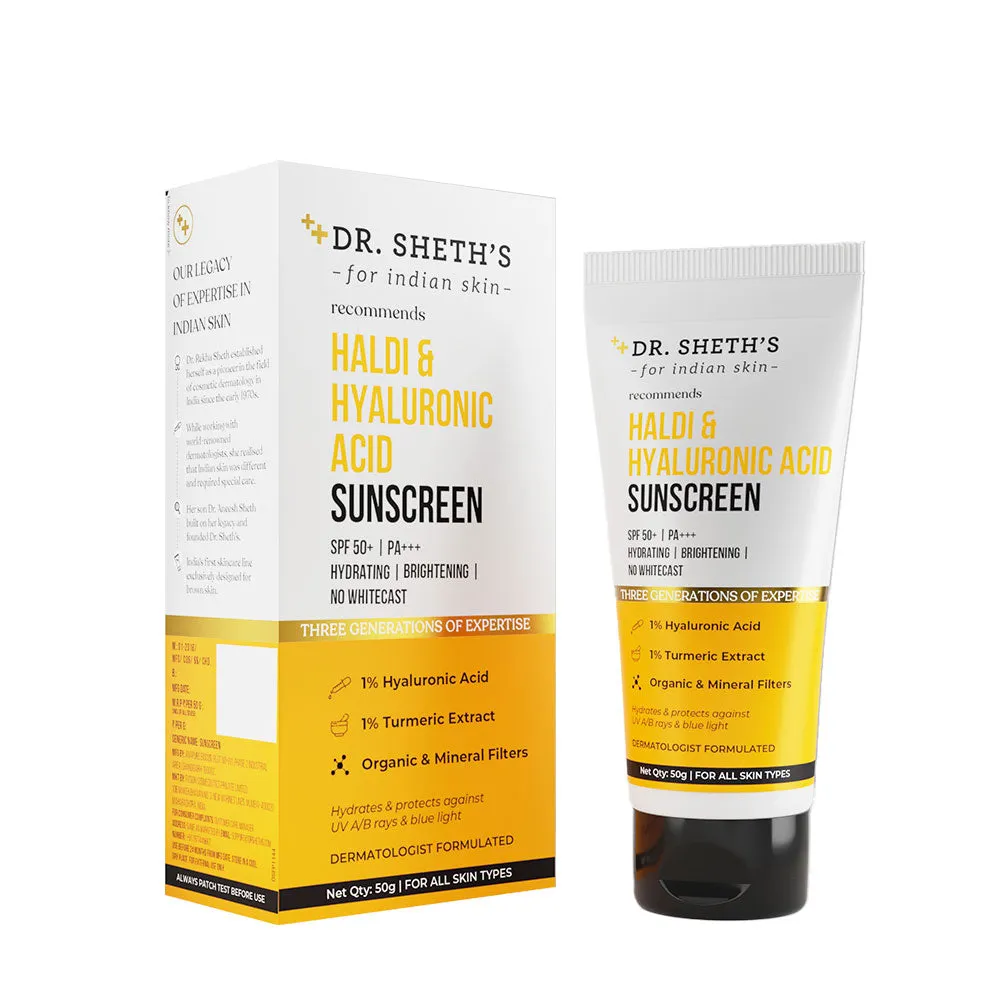 Haldi & Hyaluronic Acid Sunscreen - 50g (Pack of 2)