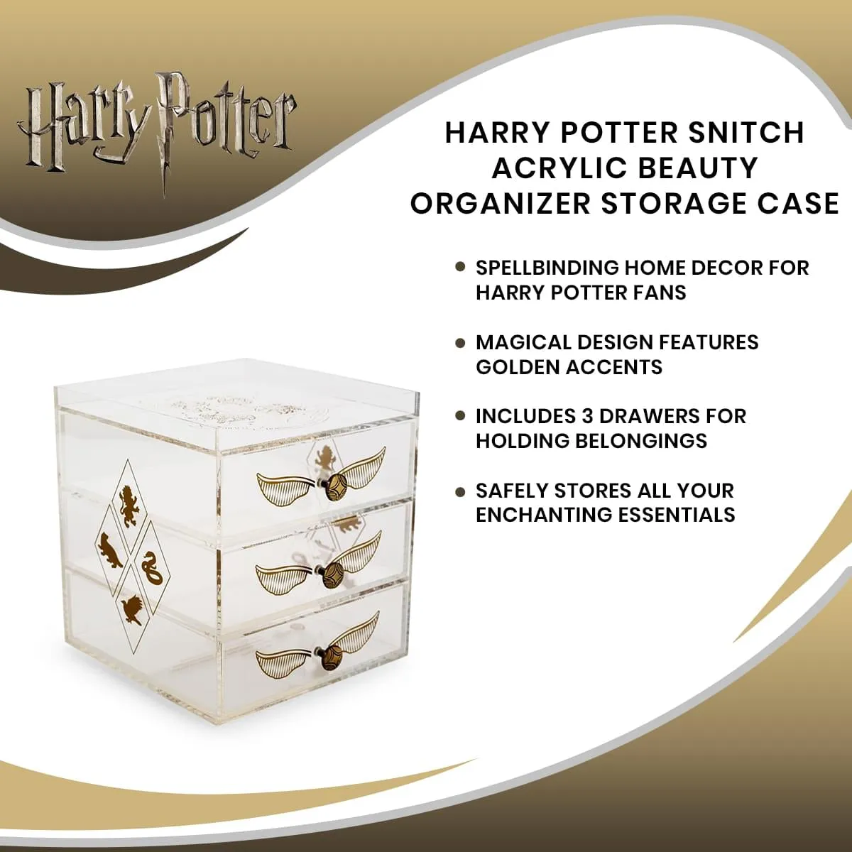 Harry Potter Snitch Acrylic Beauty Organizer Storage Case