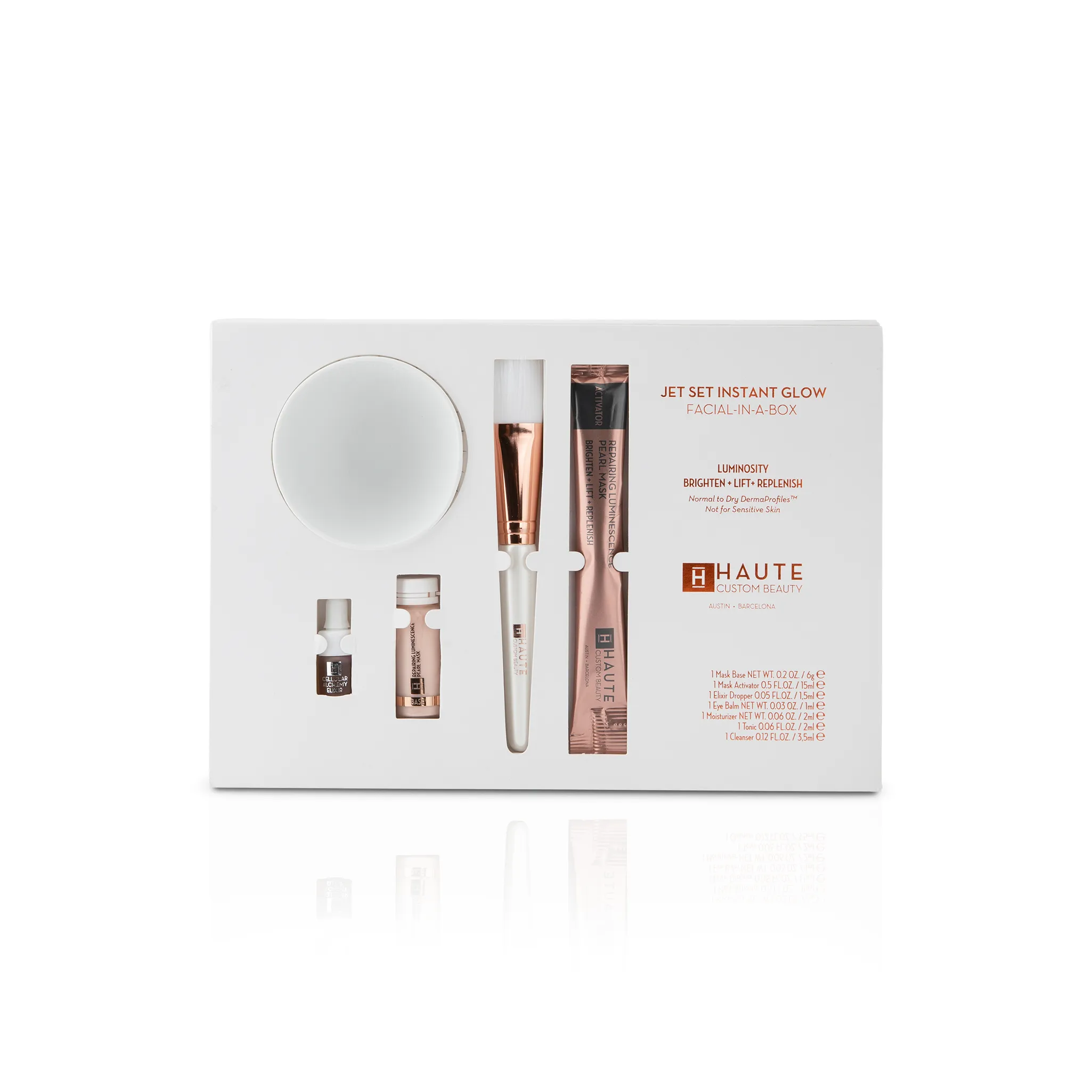 JET SET INSTANT GLOW FACIAL-IN-A-BOX LUMINOSITY BRIGHTEN   LIFT  REPLENISH