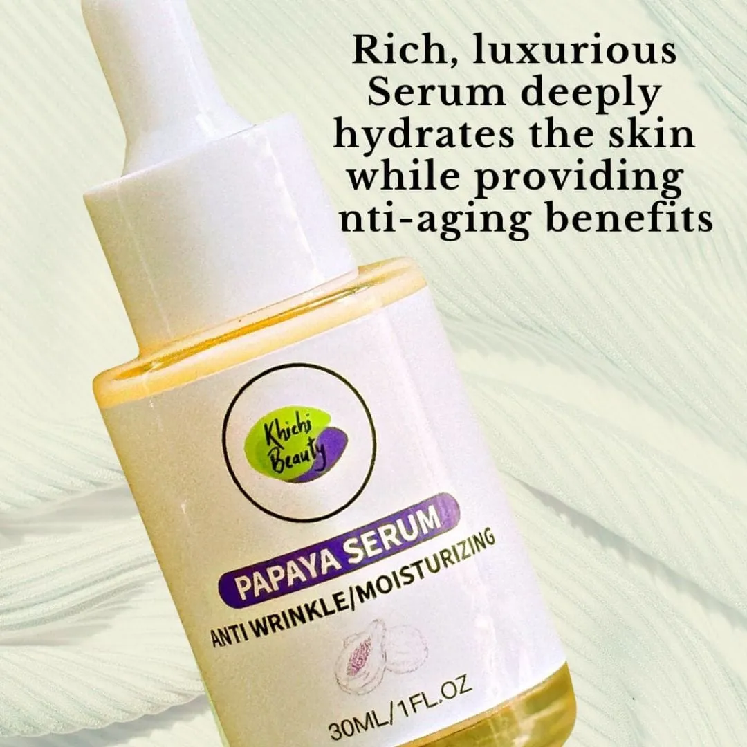 Khichi Beauty Papaya Serum, Moisturizing, Anti-Wrinkle, Natural &amp; Organic