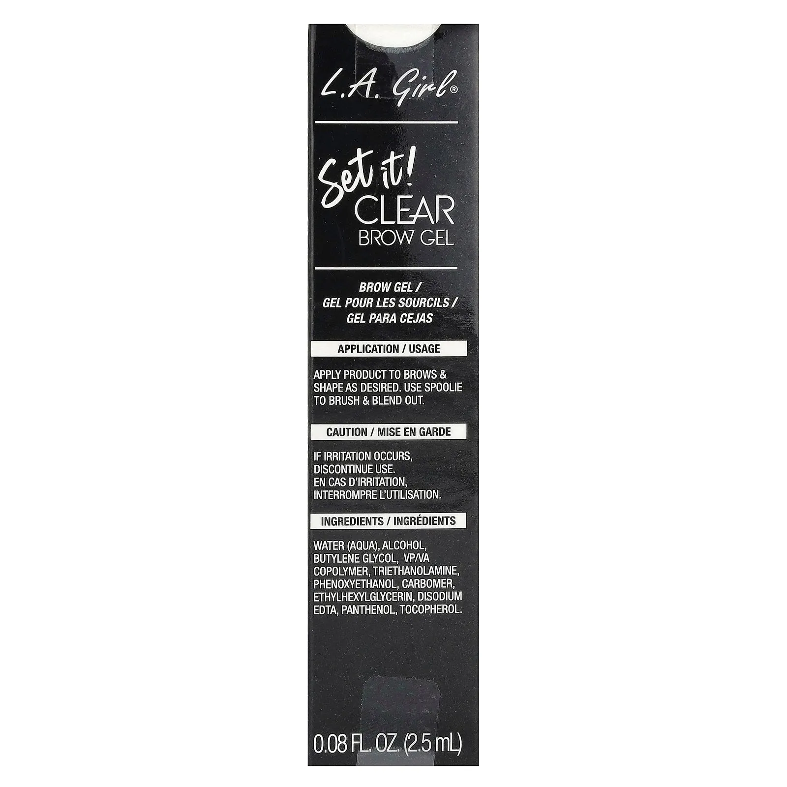 L.A. Girl, Set it! Clear Brow Gel, GBG390 Clear, 0.08 fl oz (2.5 ml)