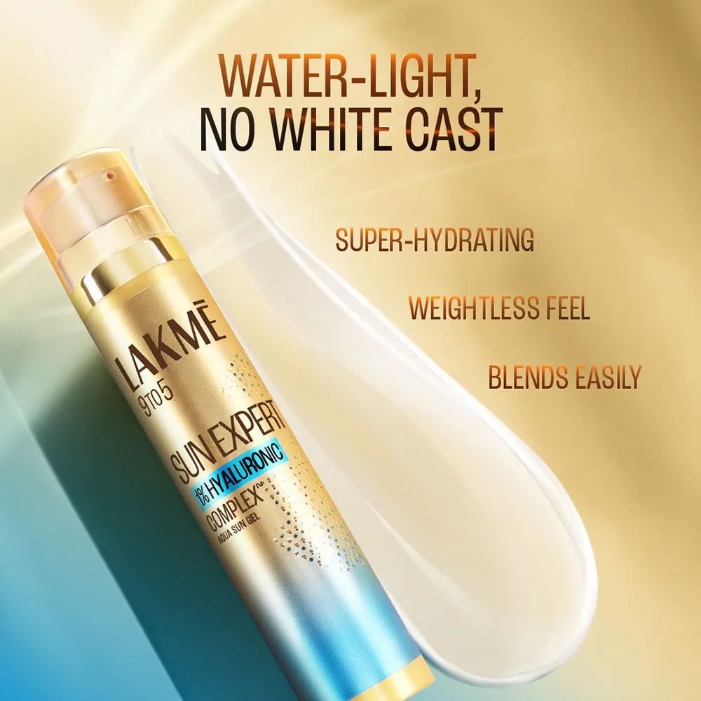 Lakmē 1% Hyaluronic water-light Sunscreen gel SPF 50 Pa     For Oily Skin, Plump & Hydrated skin 56g