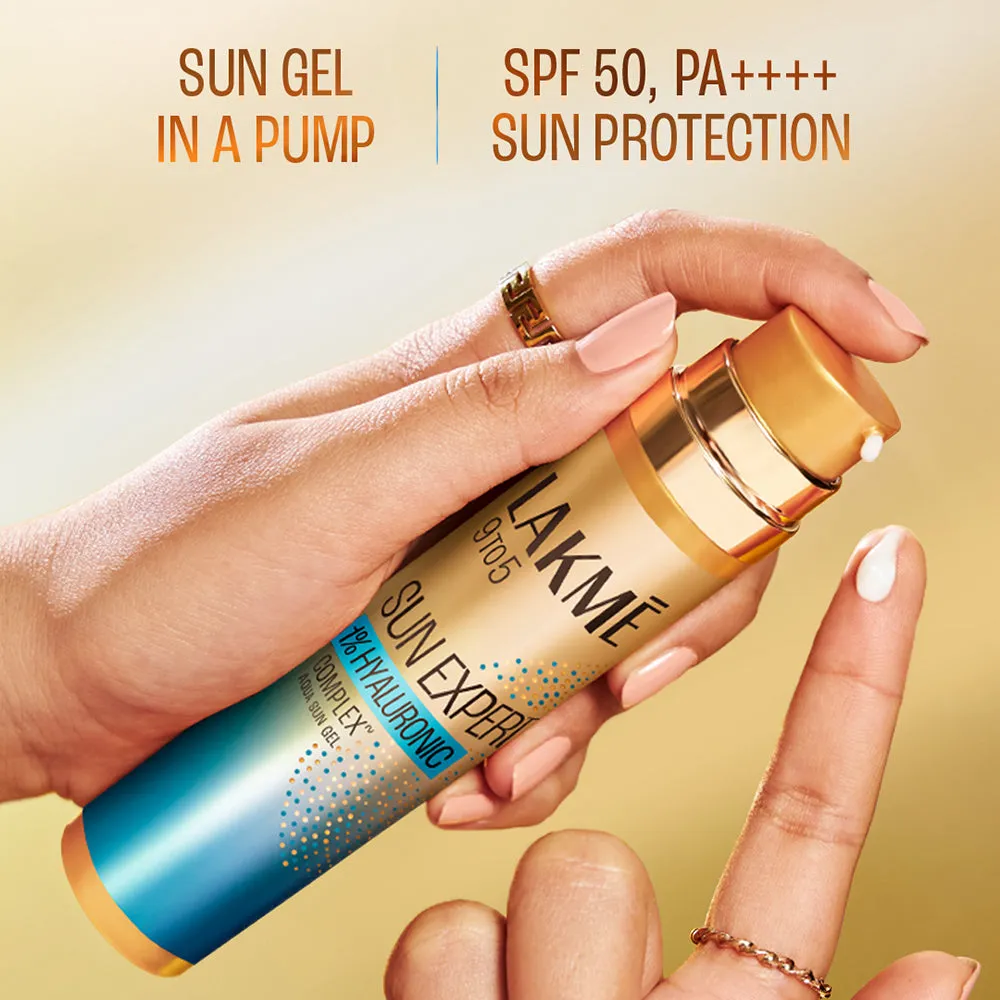 Lakmē 1% Hyaluronic water-light Sunscreen gel SPF 50 Pa     For Oily Skin, Plump & Hydrated skin 56g