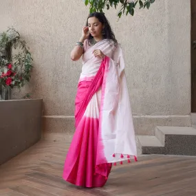 Mulmul Cotton Saree | Blush Gradient | Pink