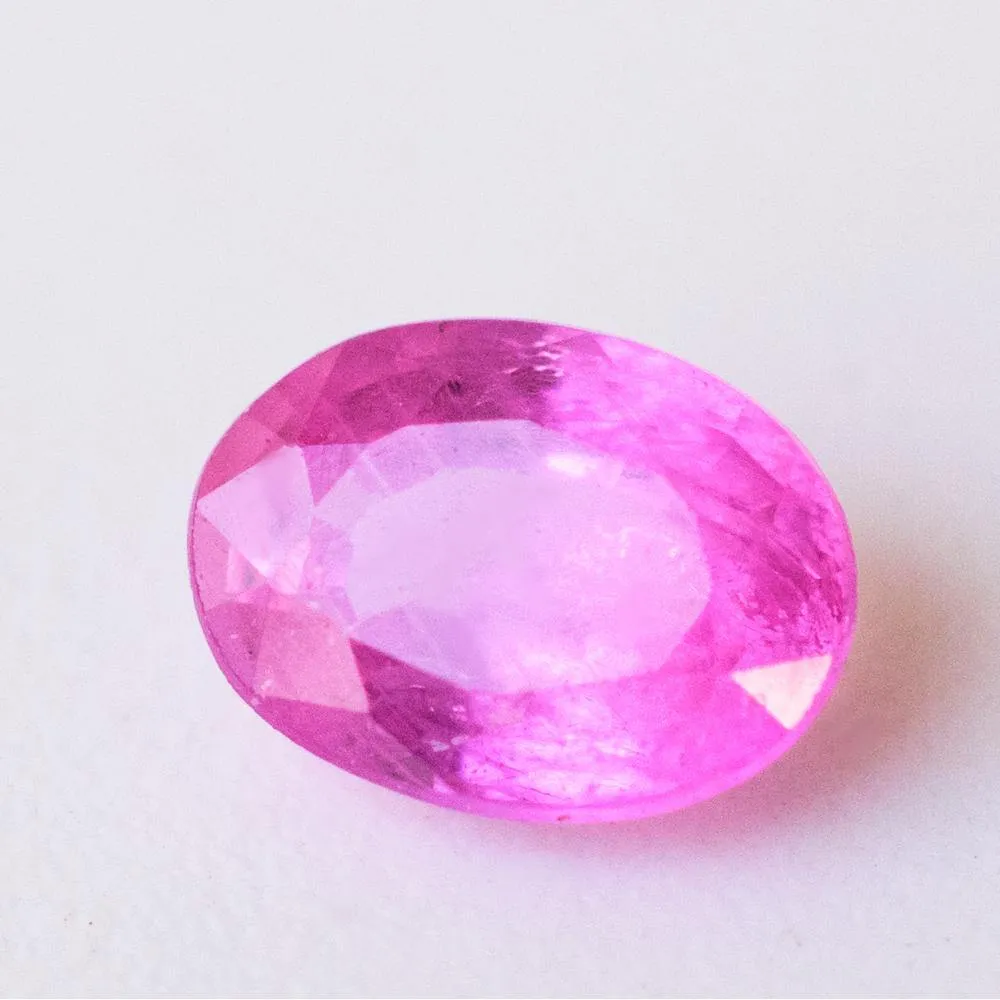 Natural Sapphire Gemstone | Oval Cut Pink |  1.07 Carats Heated