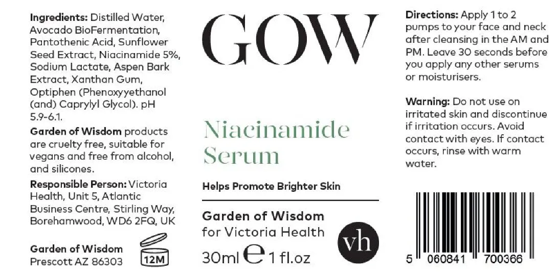 Niacinamide 5% Serum - Victoria Health by Garden of Wisdom (1 ounce)