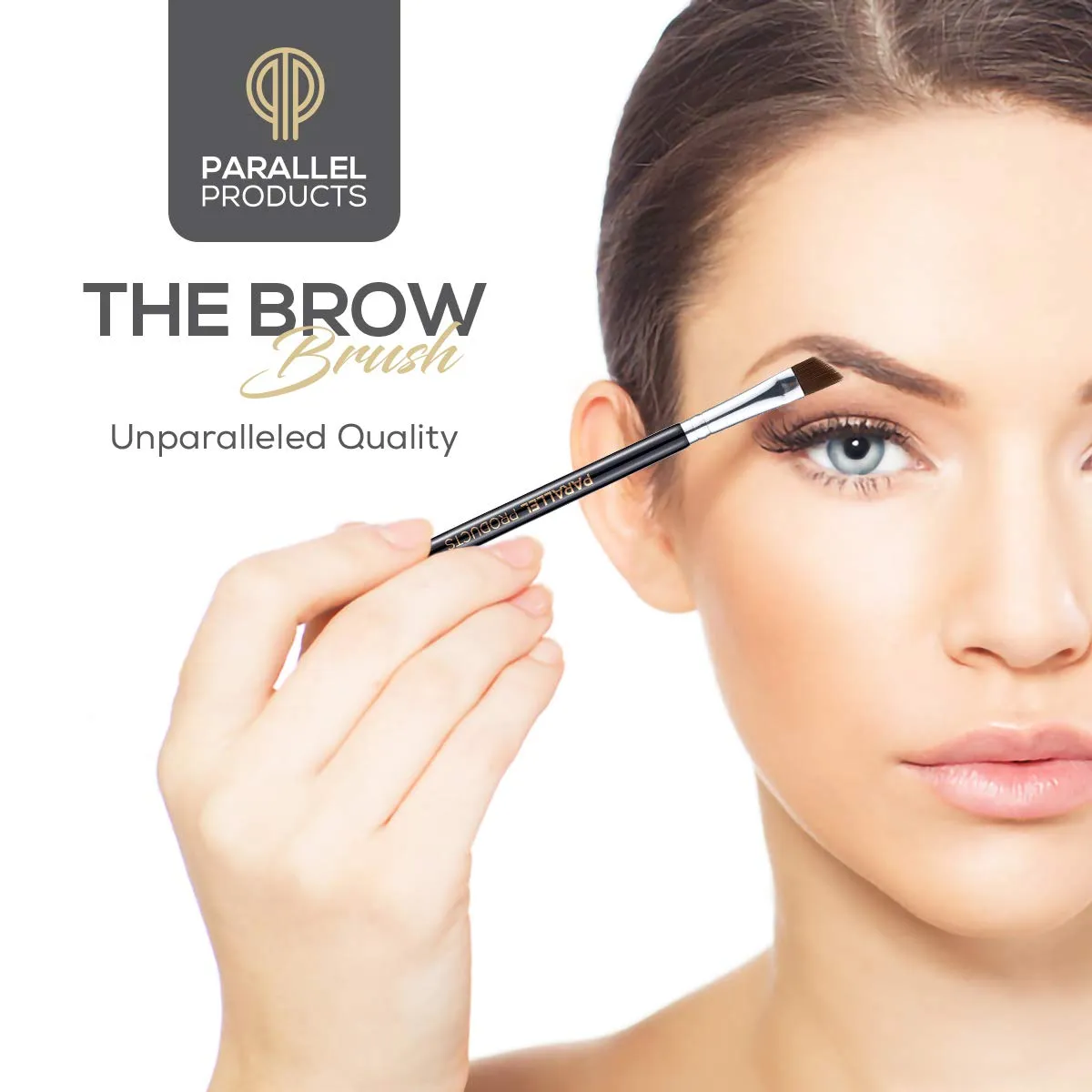 Parallel Products - The BROW Brush - (2 Pack) Premium Angled Eyebrow Brush for powder, cream, gel and wax