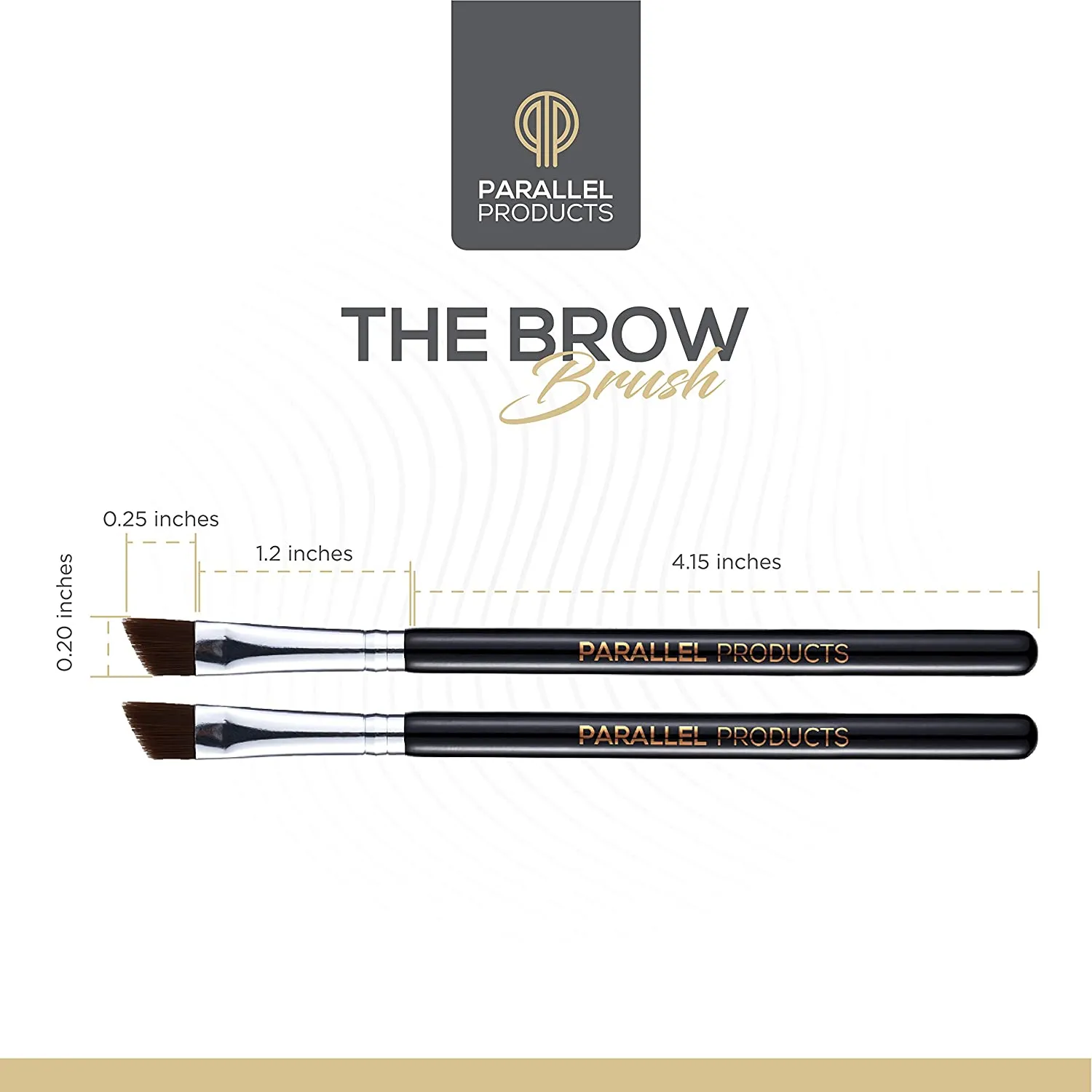 Parallel Products - The BROW Brush - (2 Pack) Premium Angled Eyebrow Brush for powder, cream, gel and wax