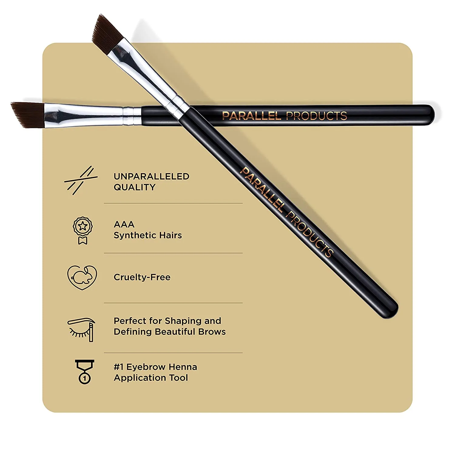 Parallel Products - The BROW Brush - (2 Pack) Premium Angled Eyebrow Brush for powder, cream, gel and wax