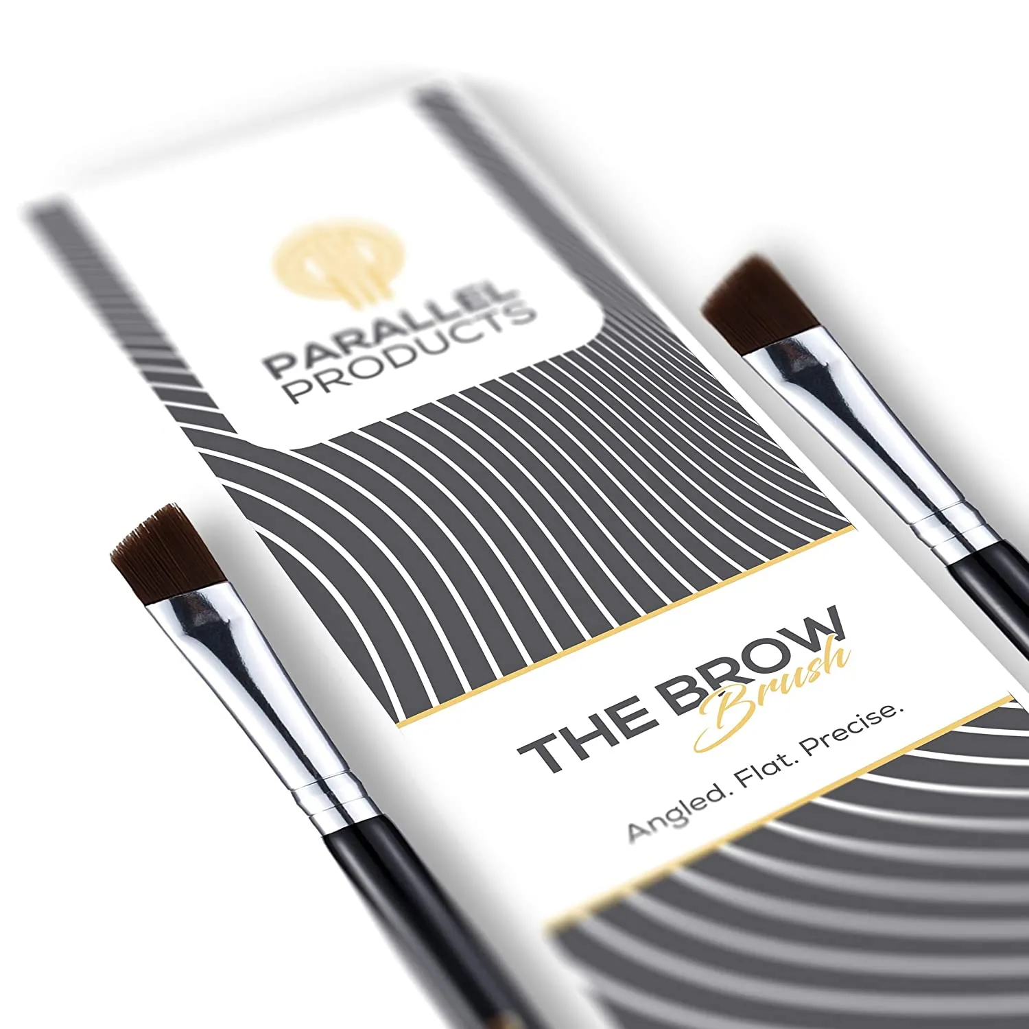 Parallel Products - The BROW Brush - (2 Pack) Premium Angled Eyebrow Brush for powder, cream, gel and wax