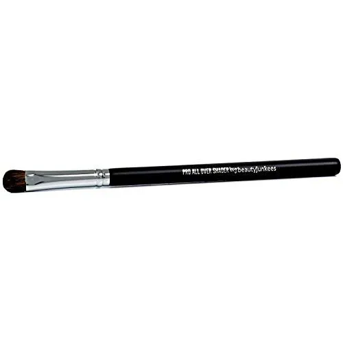 Professional Shader Eyeshadow Brush - Beauty Junkees pro All Over Short Flat Shader Eye Makeup Brush with Dense Rounded Natural Hair Bristles to Pack Eye Shadow Powder on Eyelid; Premium Quality