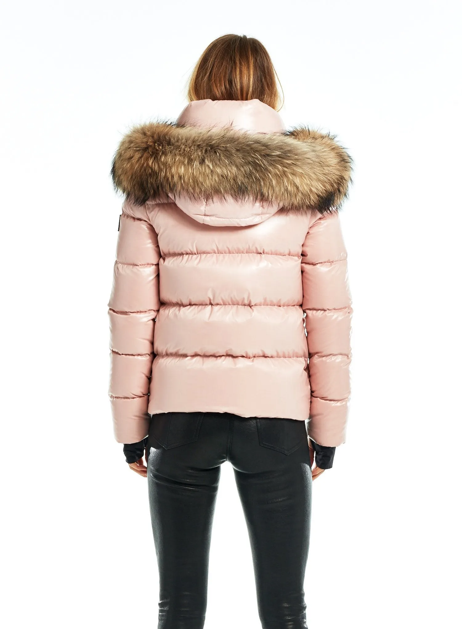 SAM Fur Annabelle Down Jacket w Removable Hood Blush