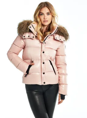 SAM Fur Annabelle Down Jacket w Removable Hood Blush