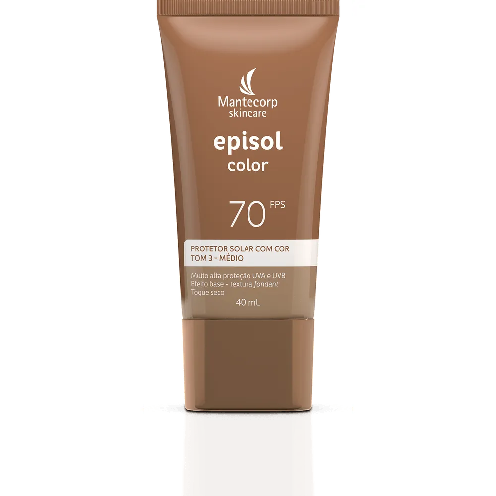 Sunscreen Facial Episol Color Tone 3 Medio FPS70 40ml - Mantecorp