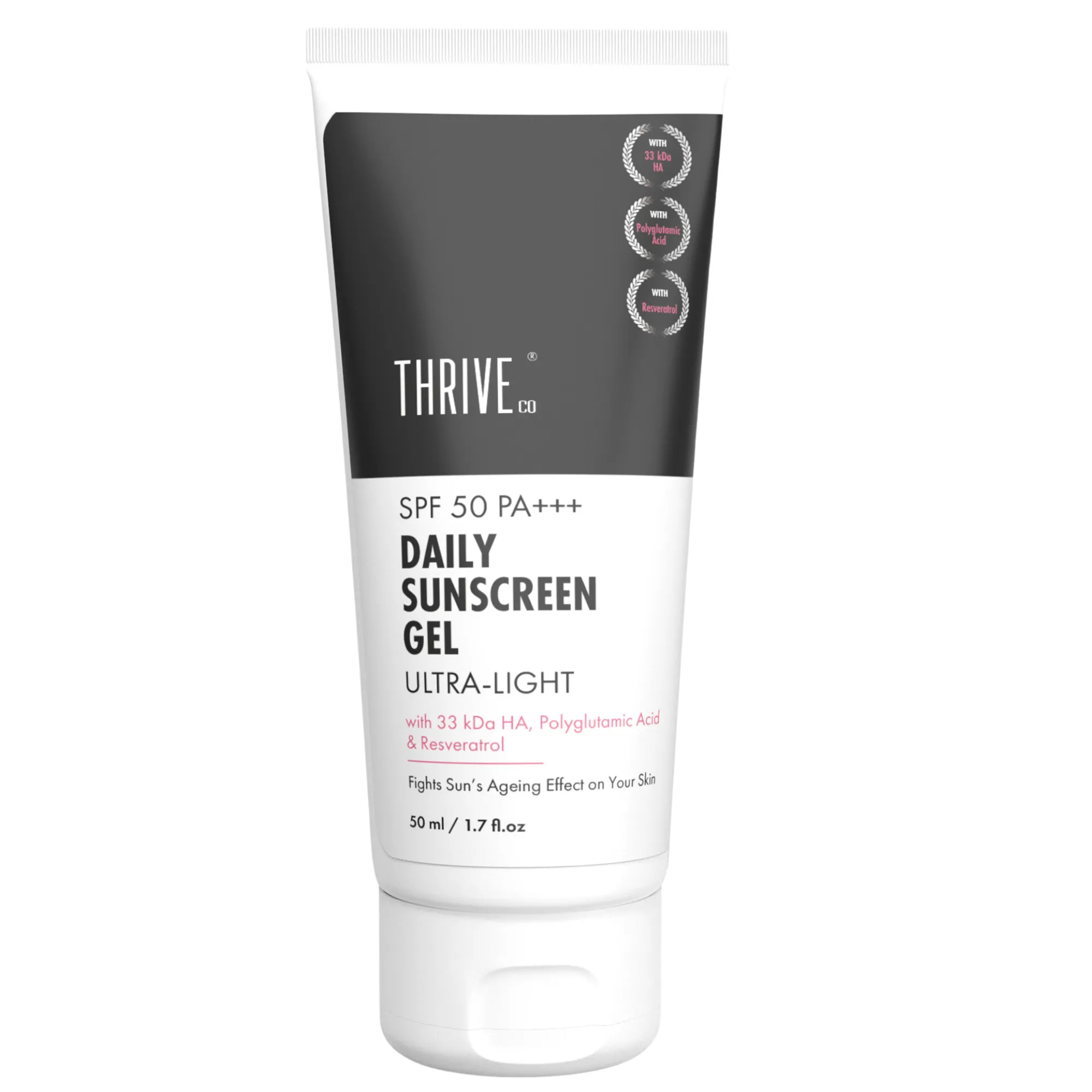 ThriveCo Ultra-Light, Mineral-Based SPF 50 PA    Daily Sunscreen Gel, 50 ml